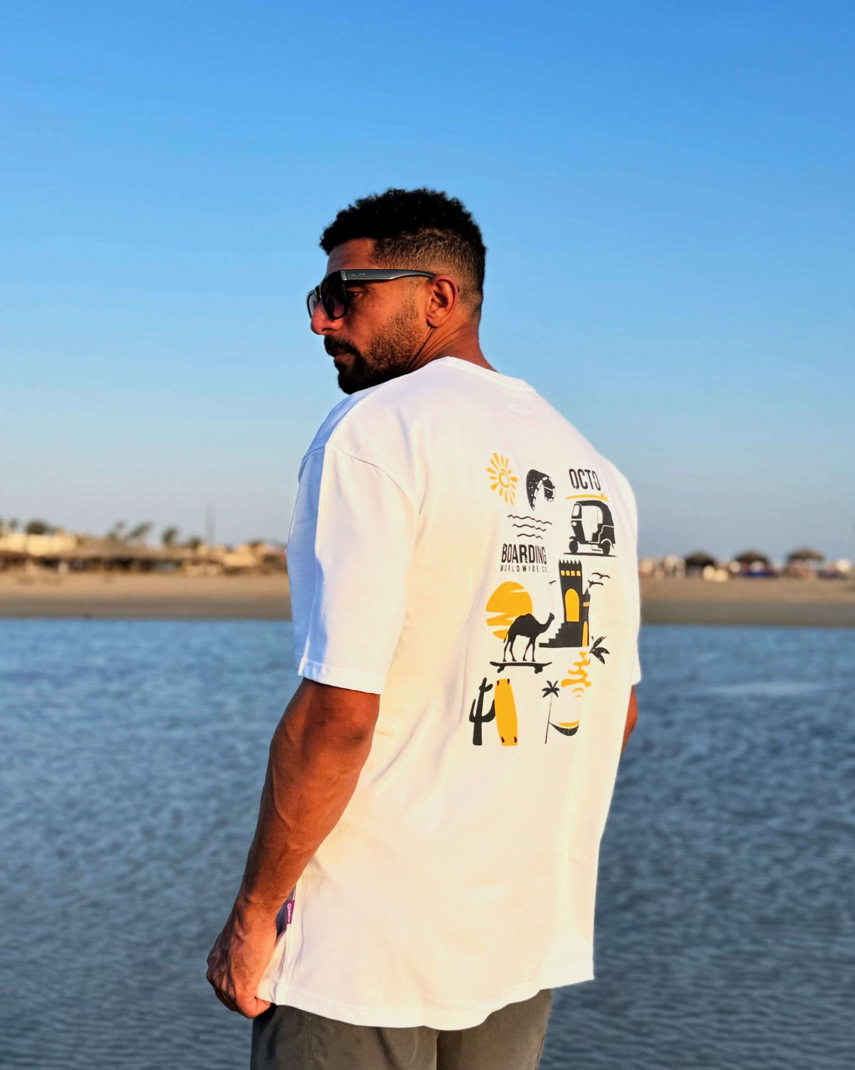 Red Sea Vibes Heavy Jersey Oversized T-Shirt - White