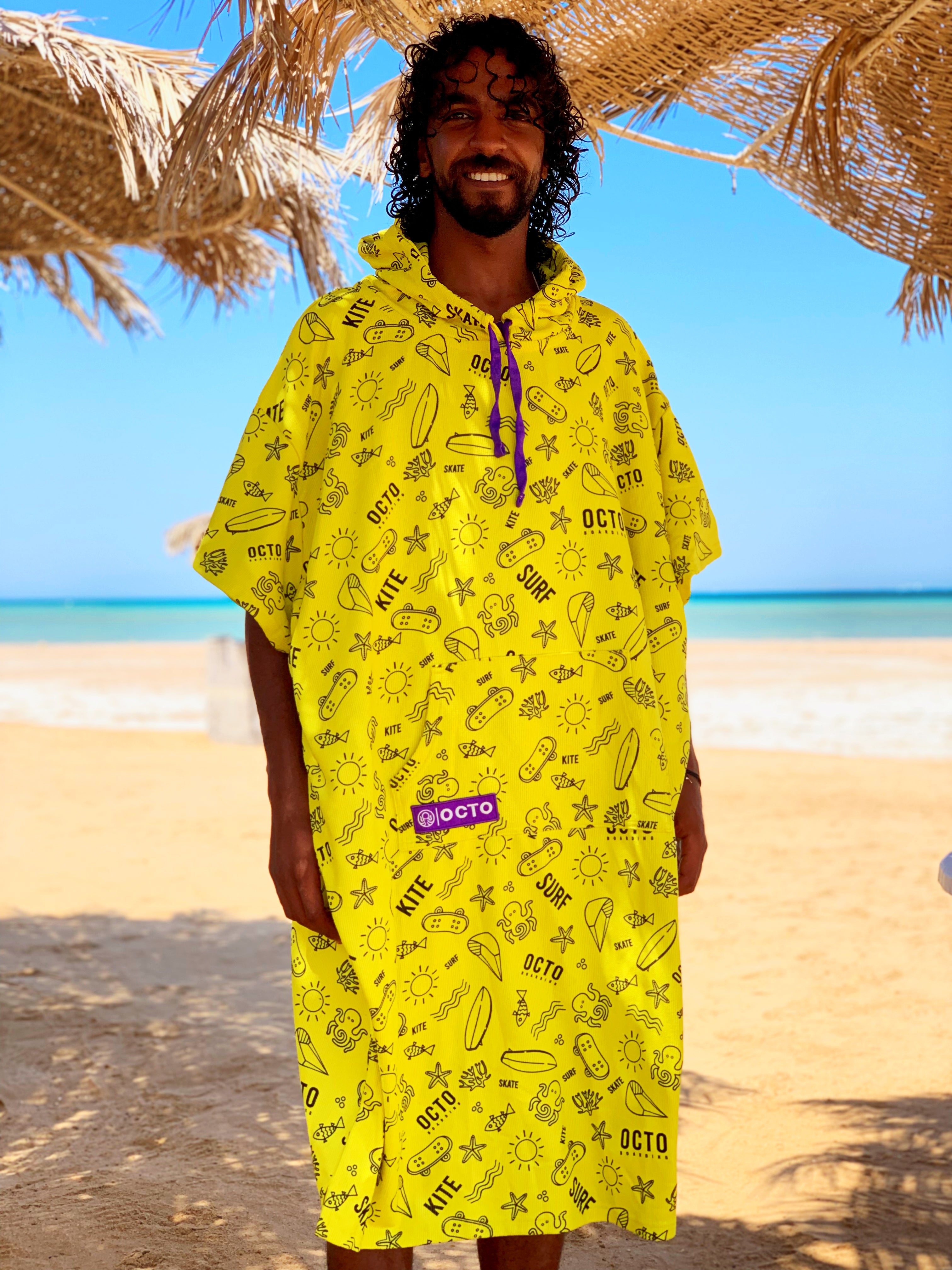 Yellow - Summer Vibes Microfiber Poncho