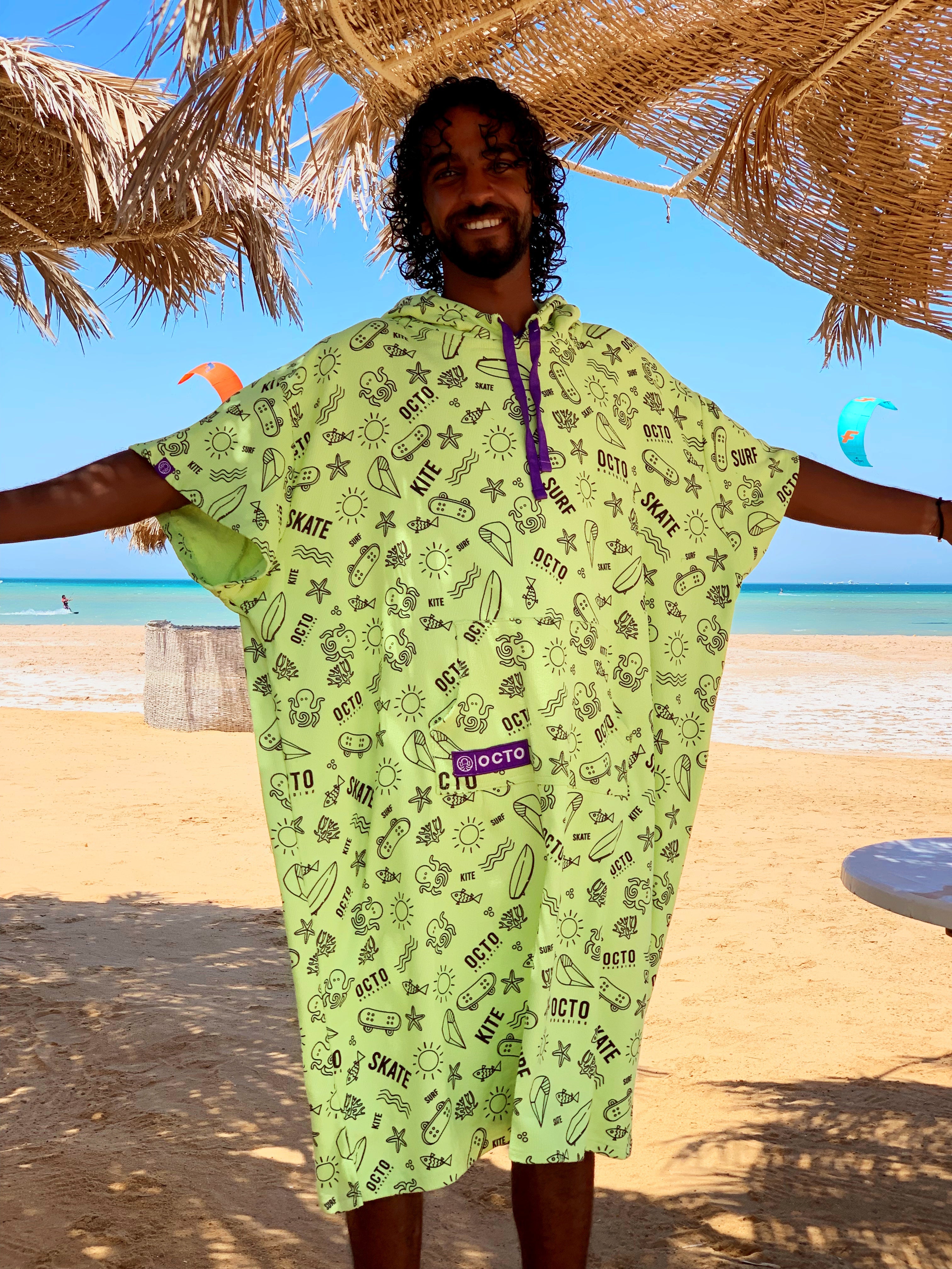 Neon Lime - Summer Vibes Microfiber Poncho