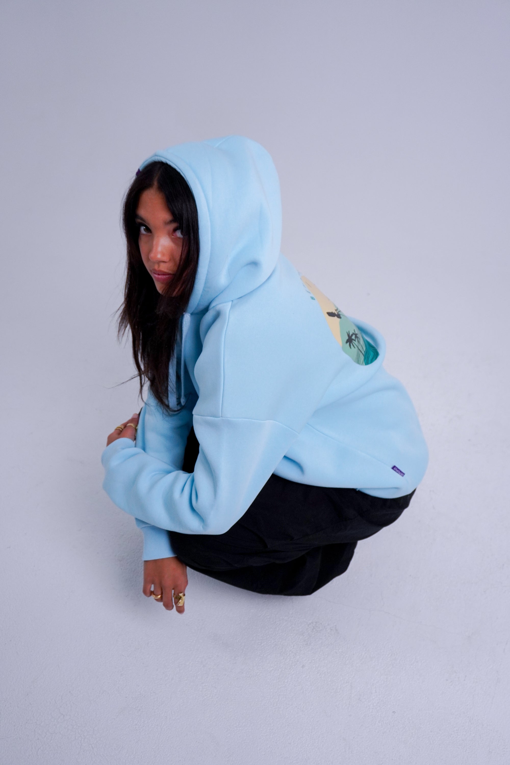 Weekday alisa discount hoodie sky blue