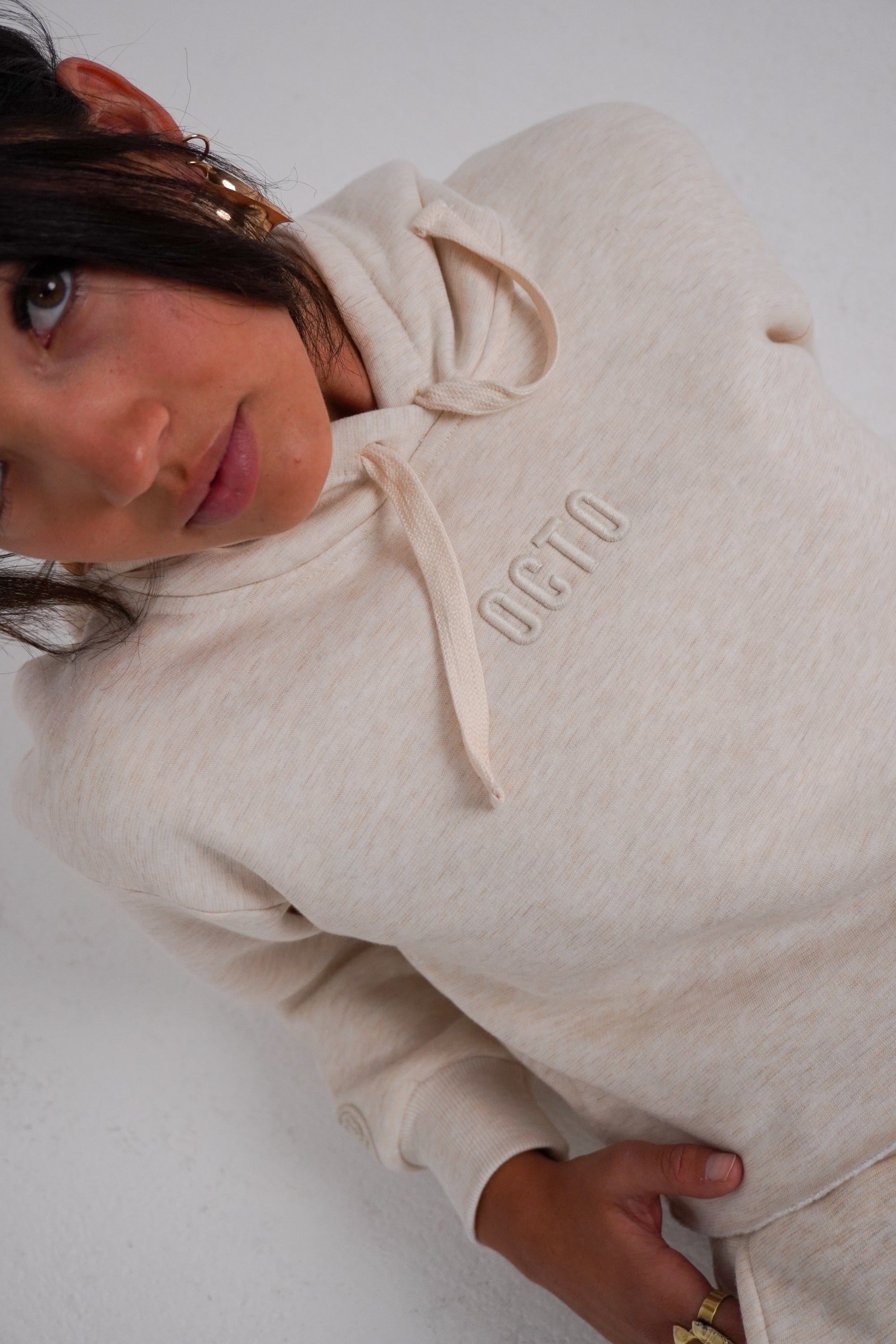 Heather Beige - Cropped Hoodie