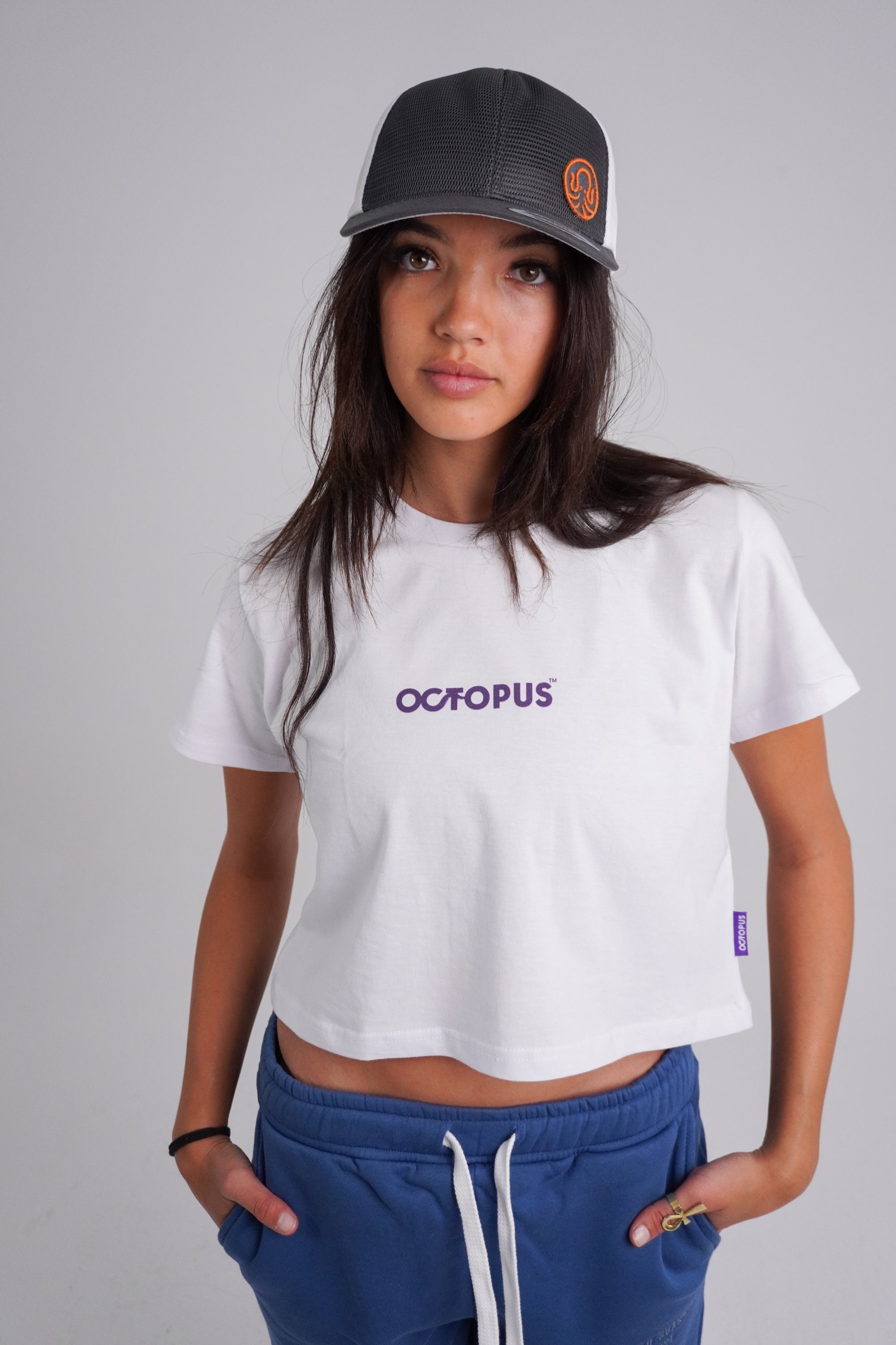 Purple Print - Cropped T-Shirt