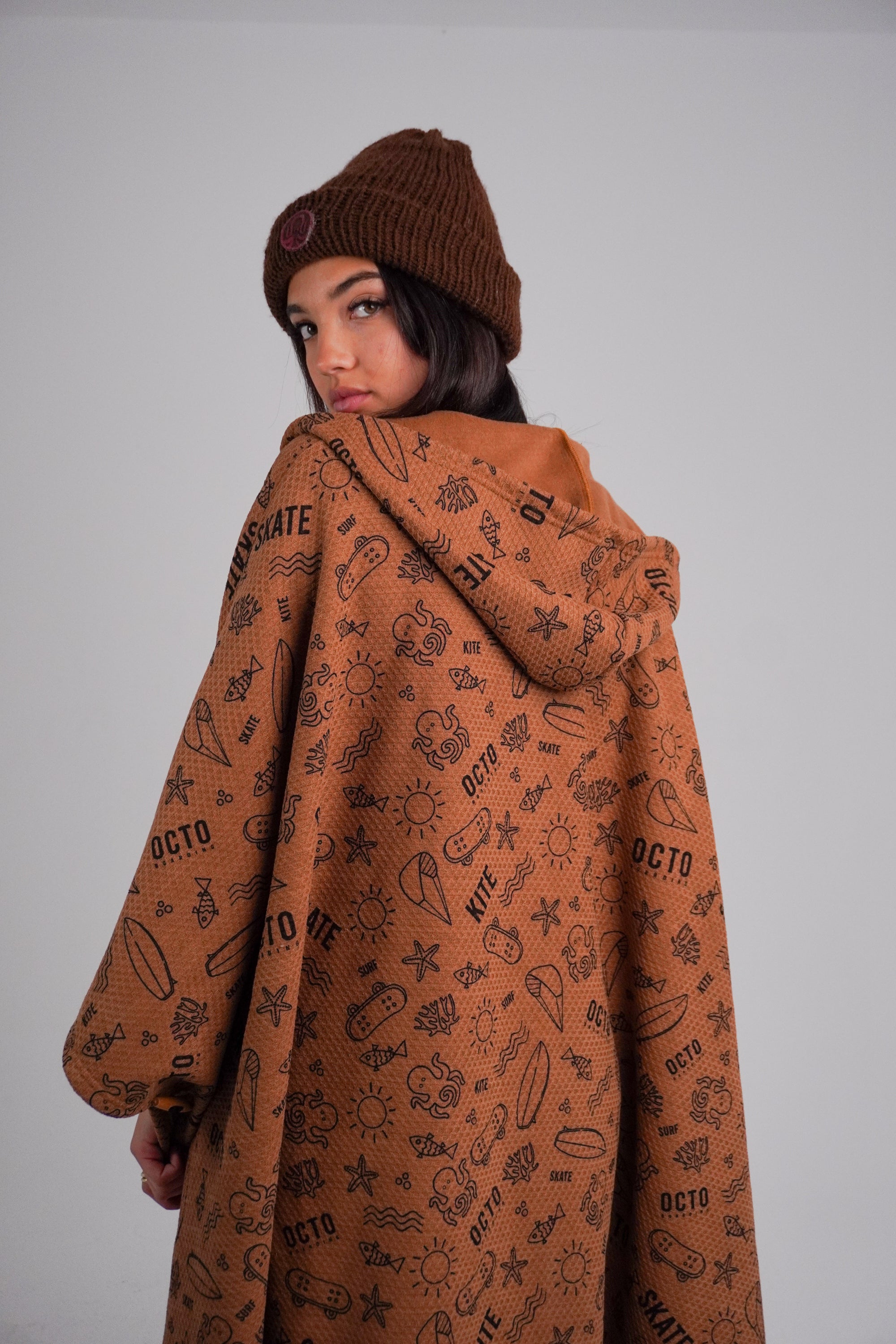 Tawny Brown Winter Kimono