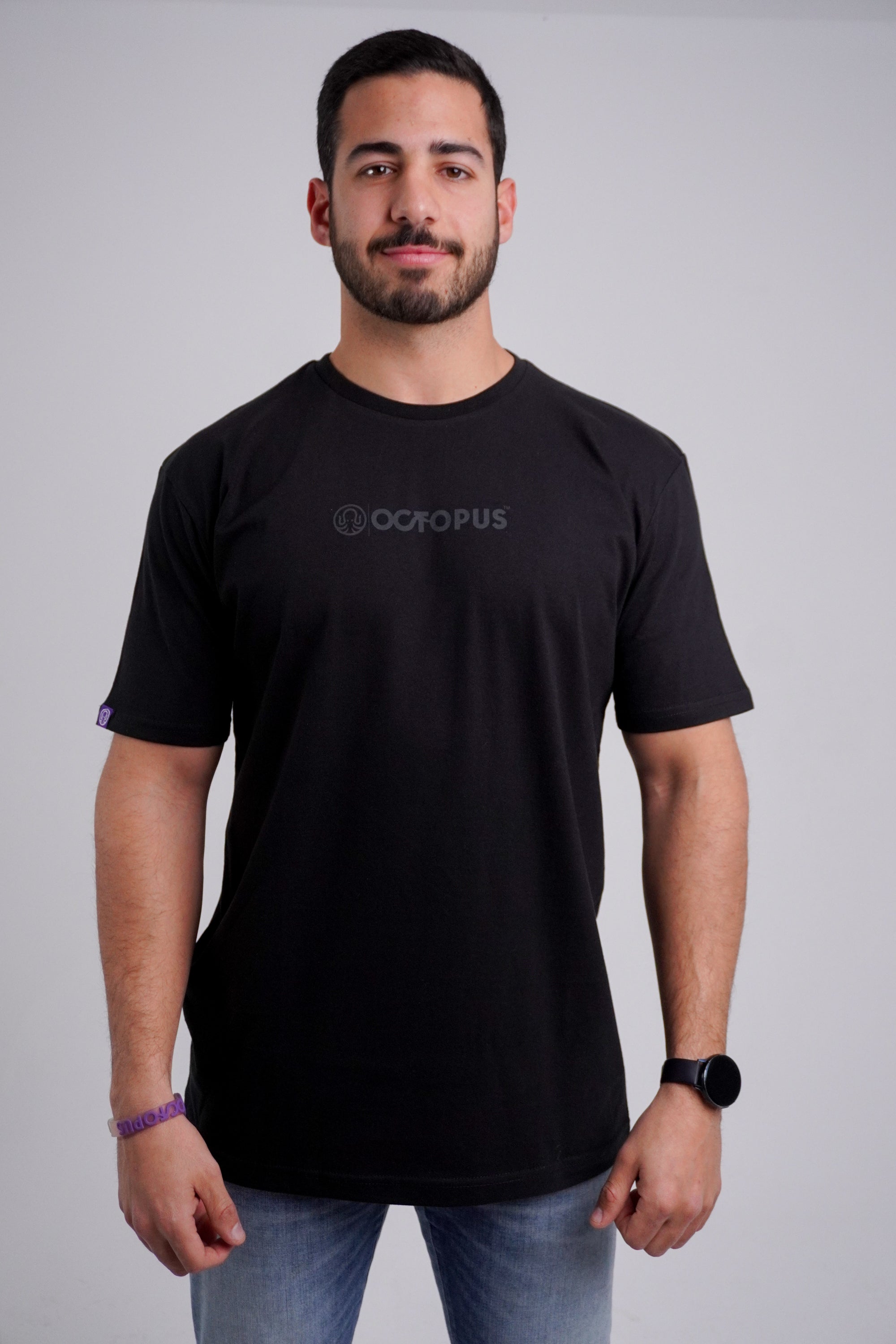 Black/Charcoal Regular Fit T-Shirt