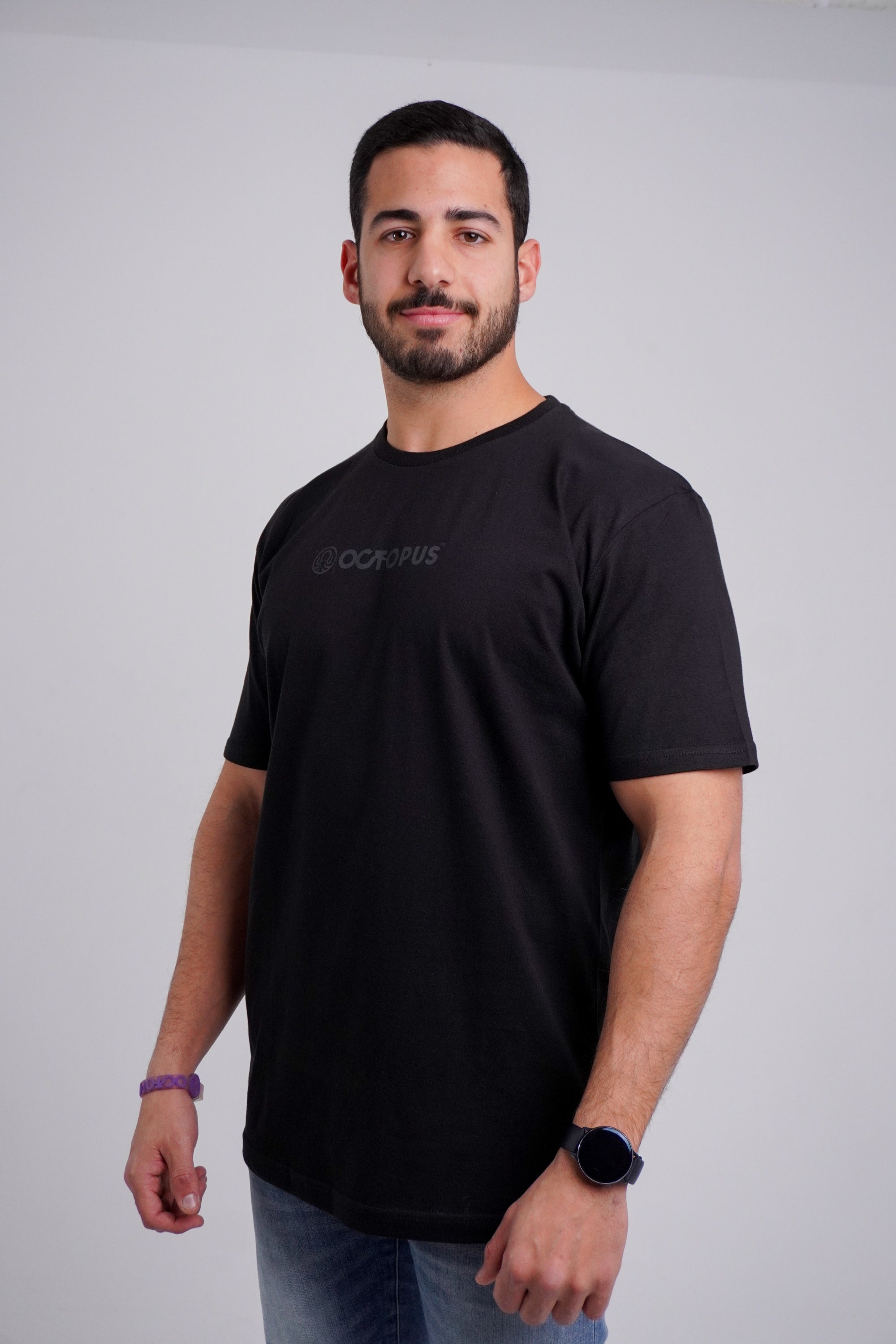 Black/Charcoal Regular Fit T-Shirt