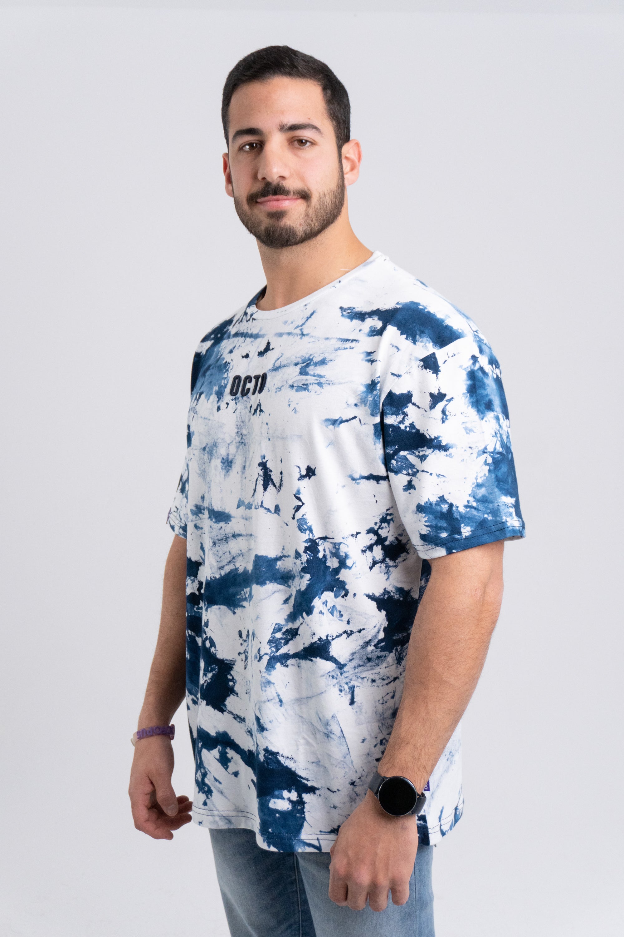 Blue Tie Dye Oversized T-Shirt