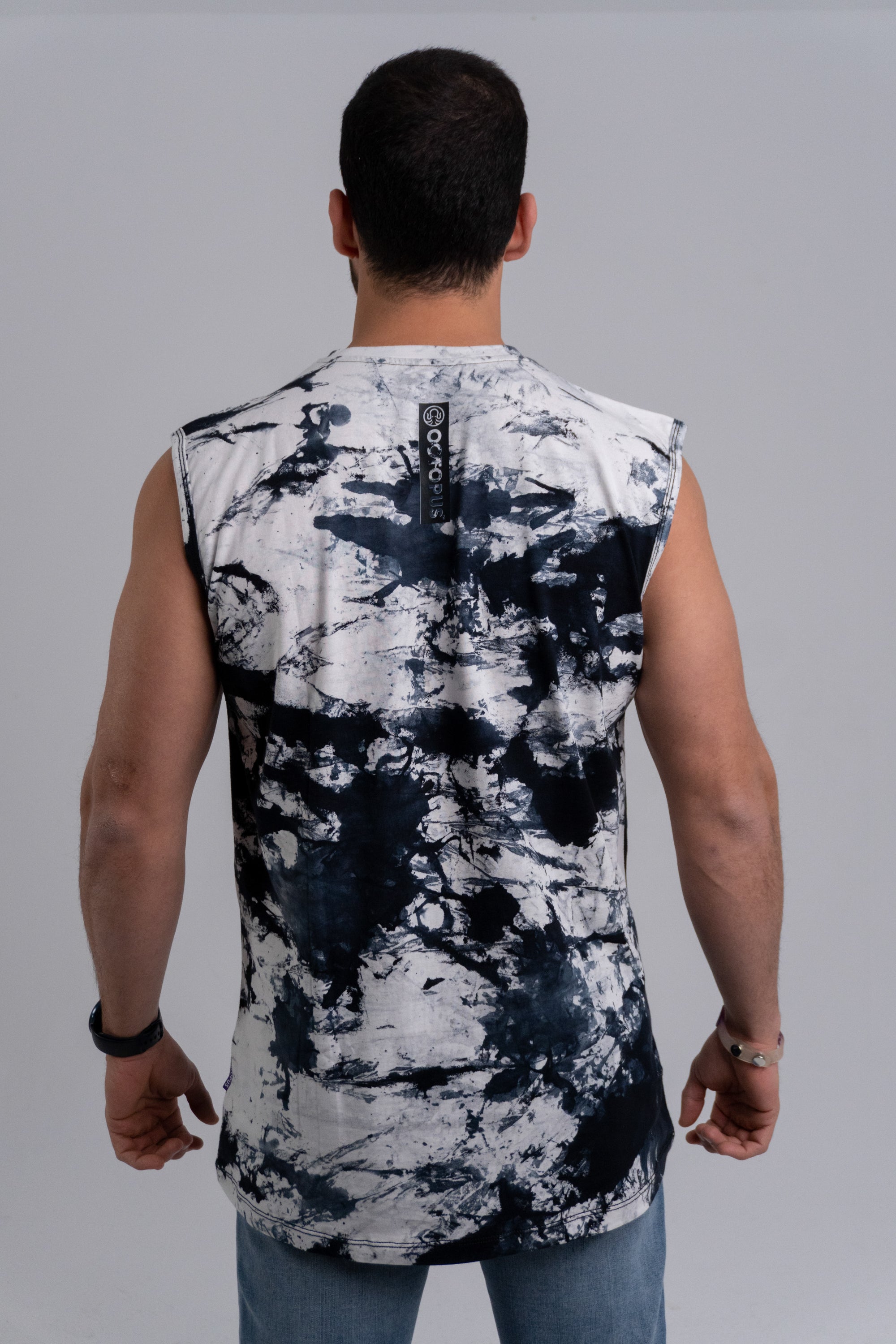 Black Tie Dye Sleeveless Shirt