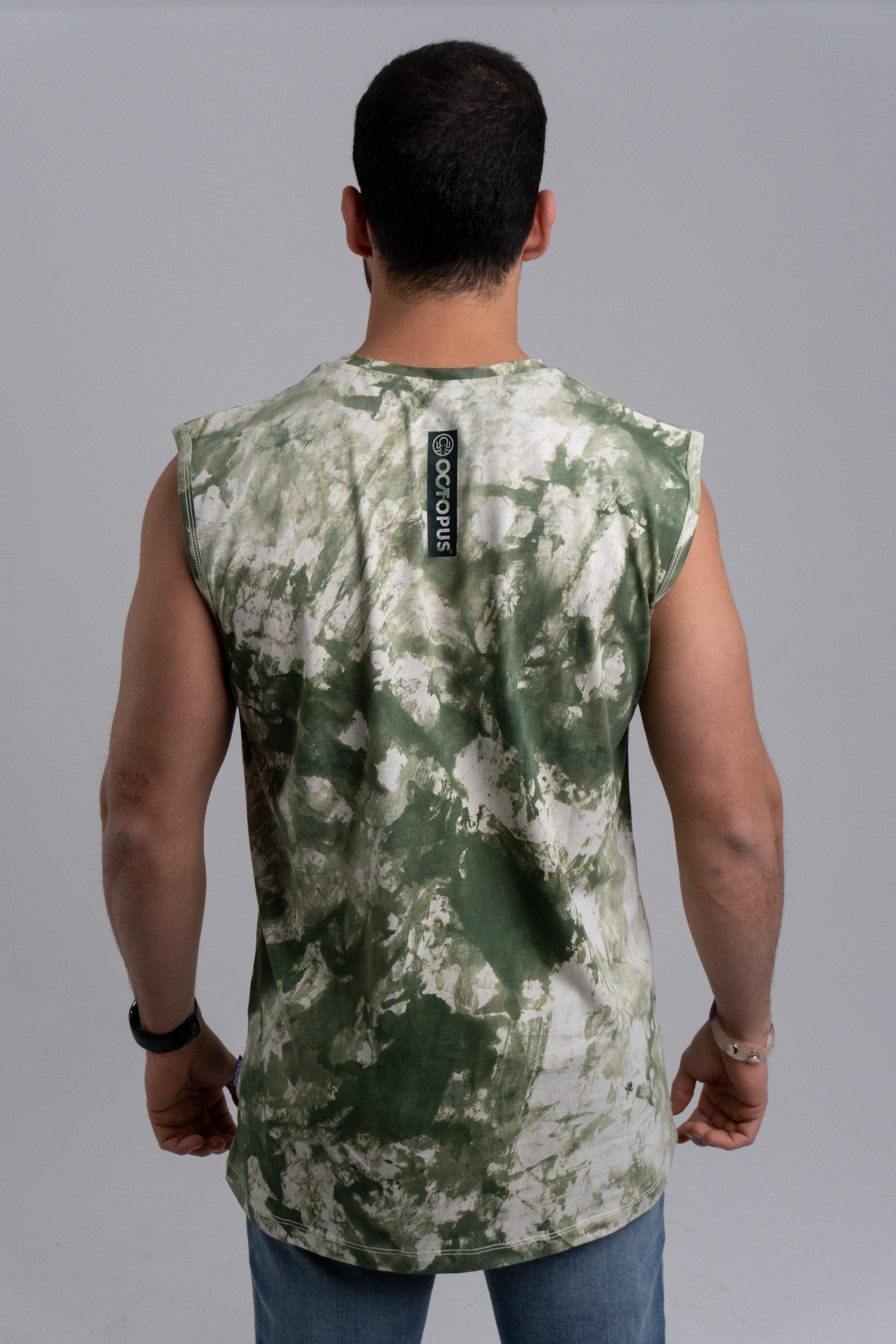 Green Tie Dye Sleeveless Shirt