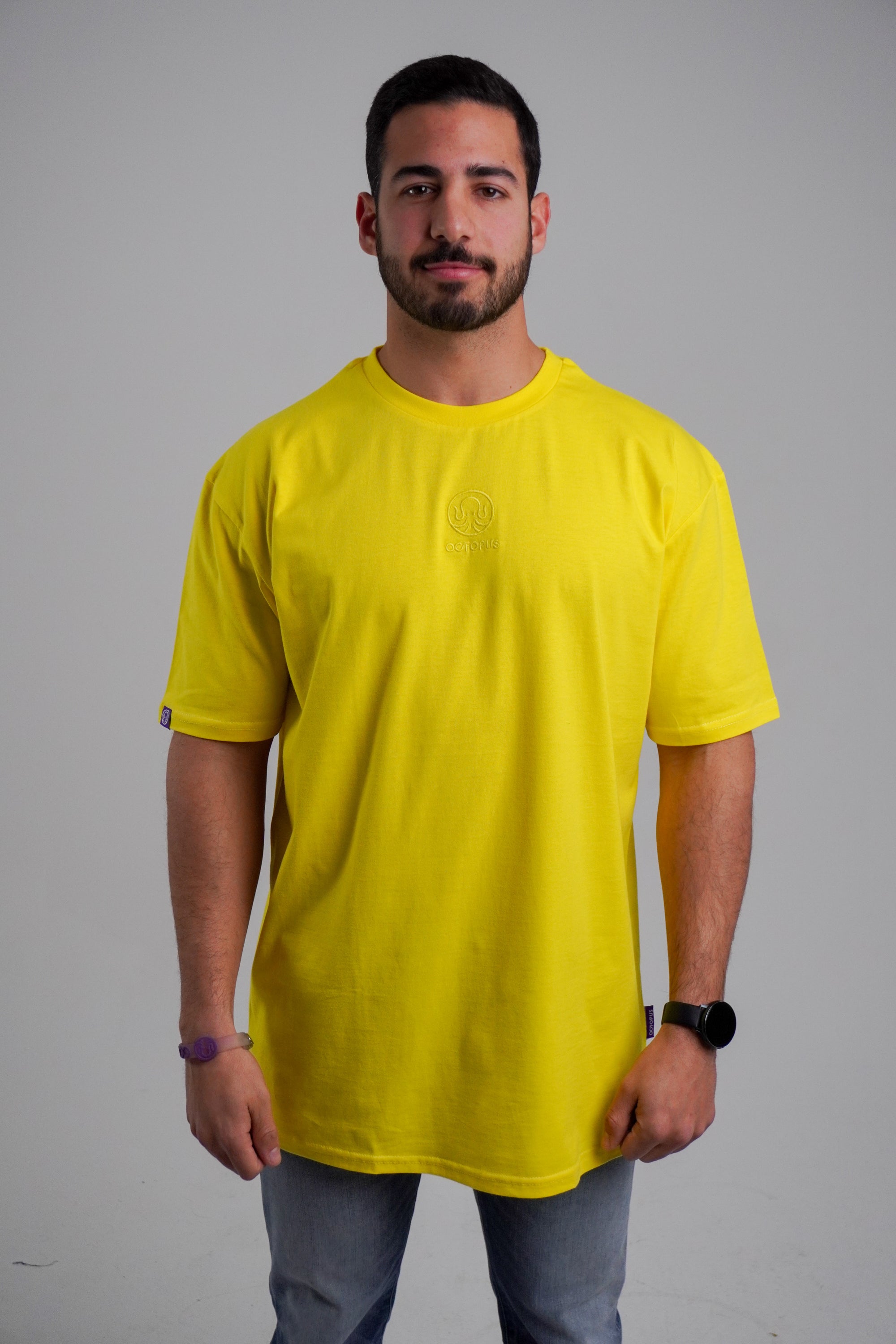 Yellow Embroidered Oversized T-Shirt