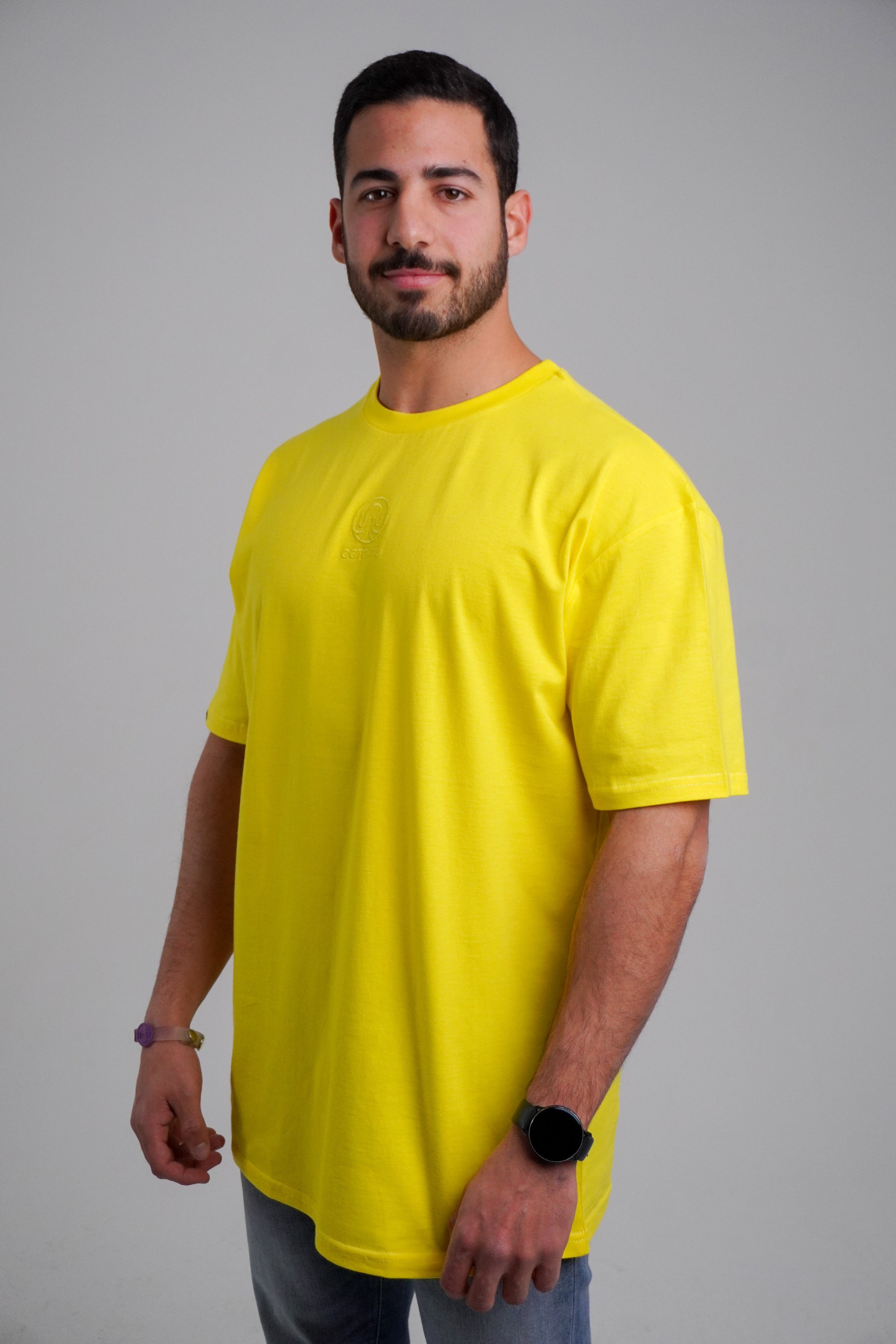 Yellow Embroidered Oversized T-Shirt