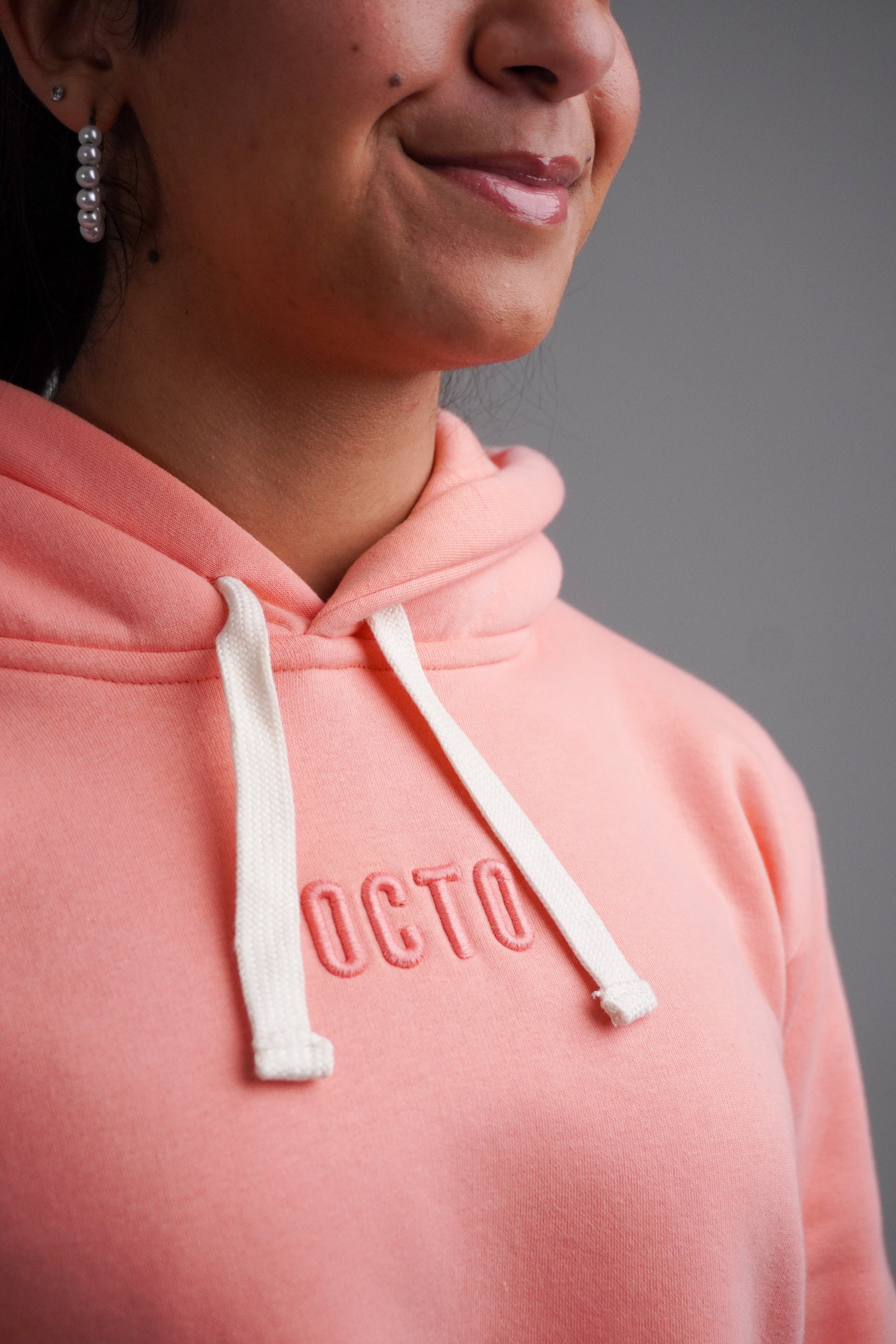 Salmon - Cropped Hoodie