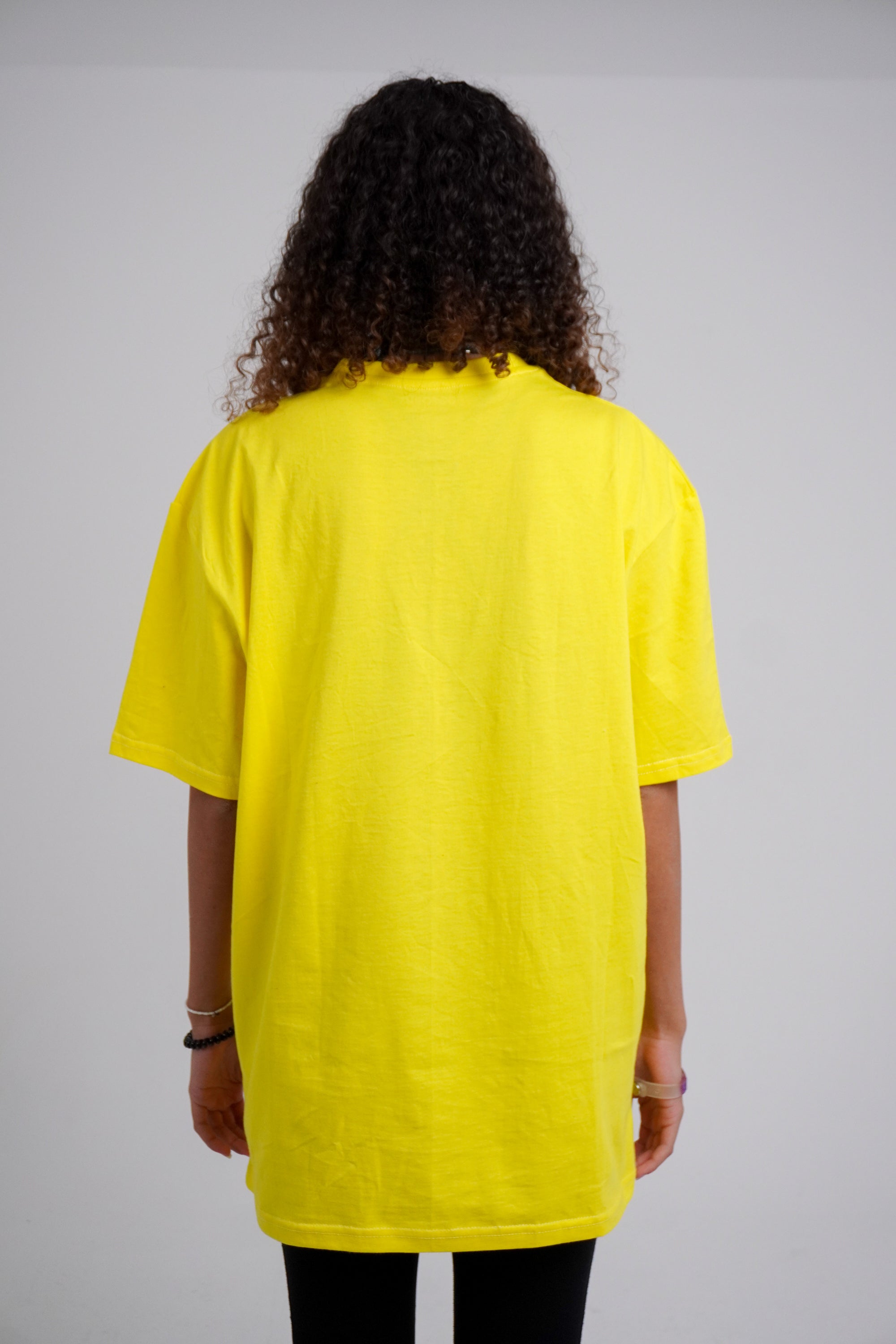 Yellow Embroidered Oversized T-Shirt