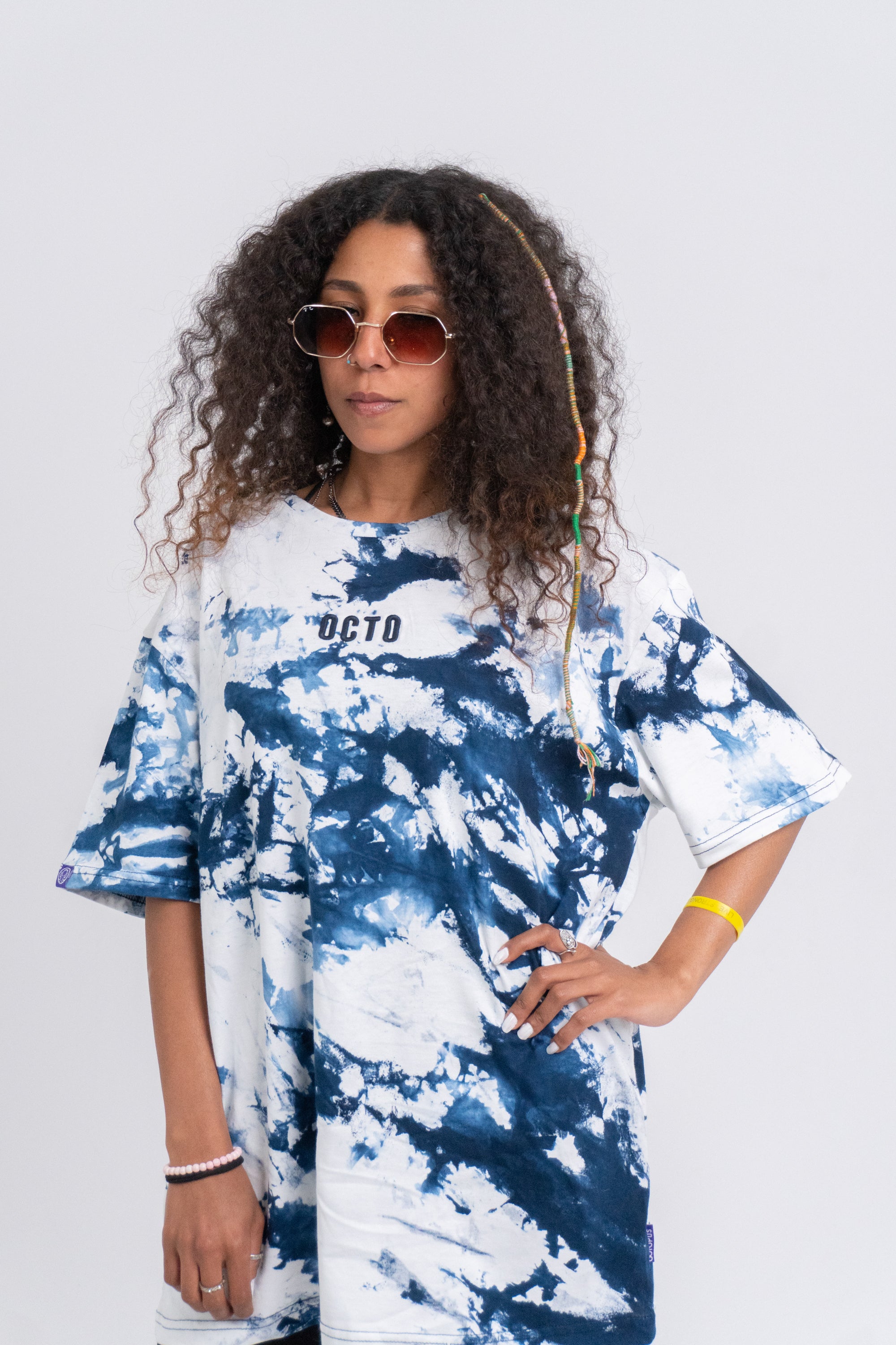 Blue Tie Dye Oversized T-Shirt