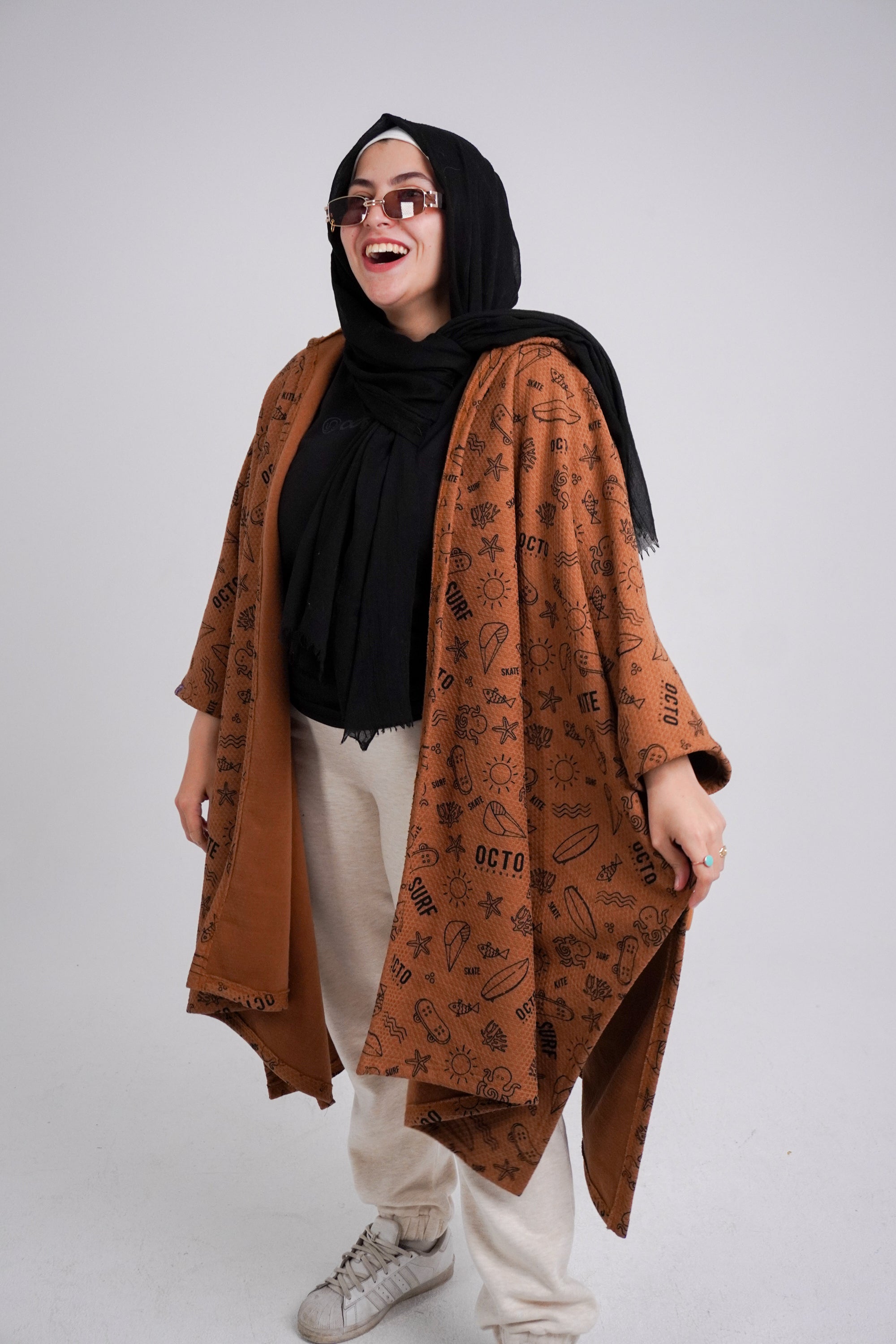 Tawny Brown Winter Kimono