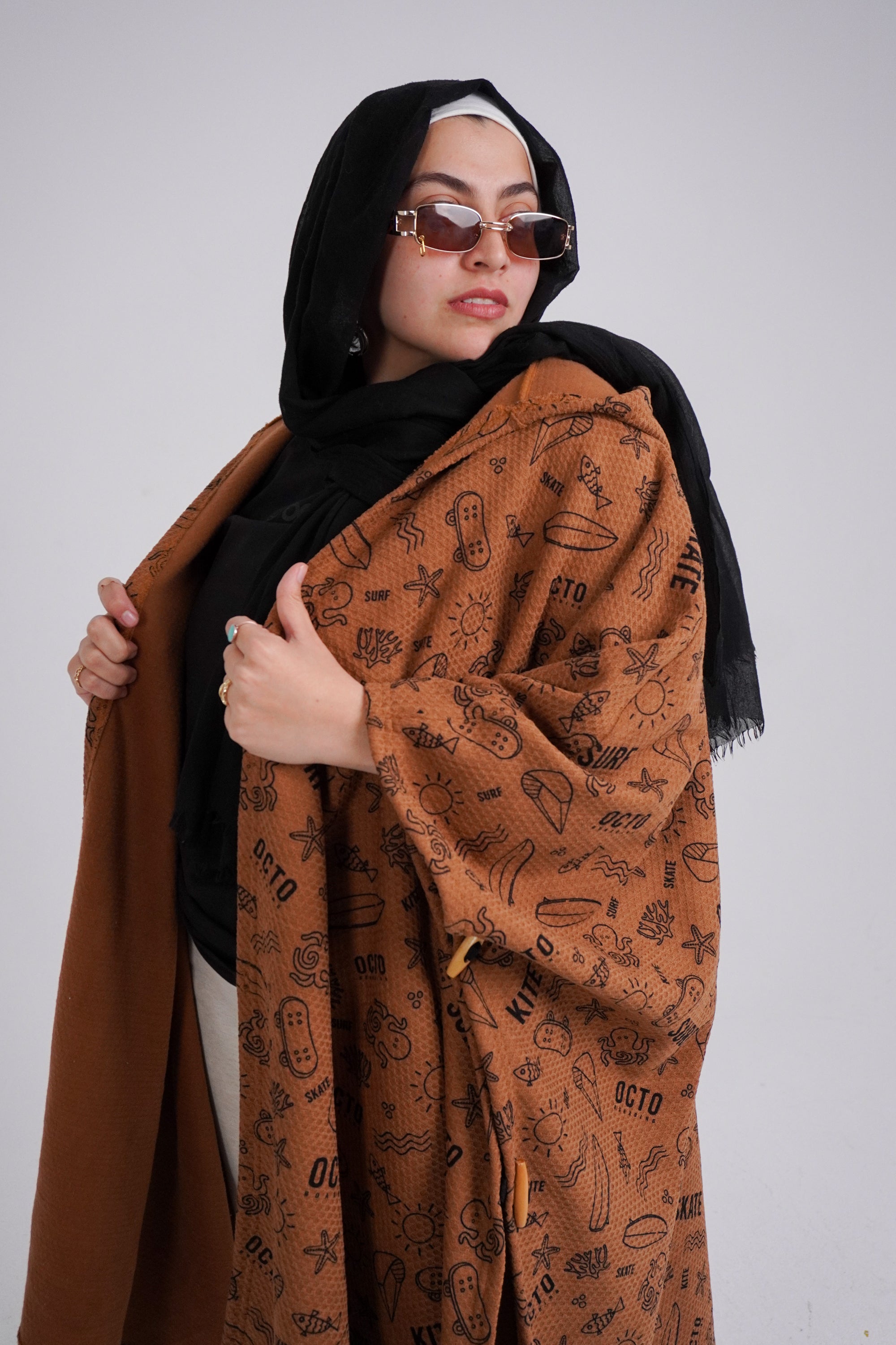 Tawny Brown Winter Kimono