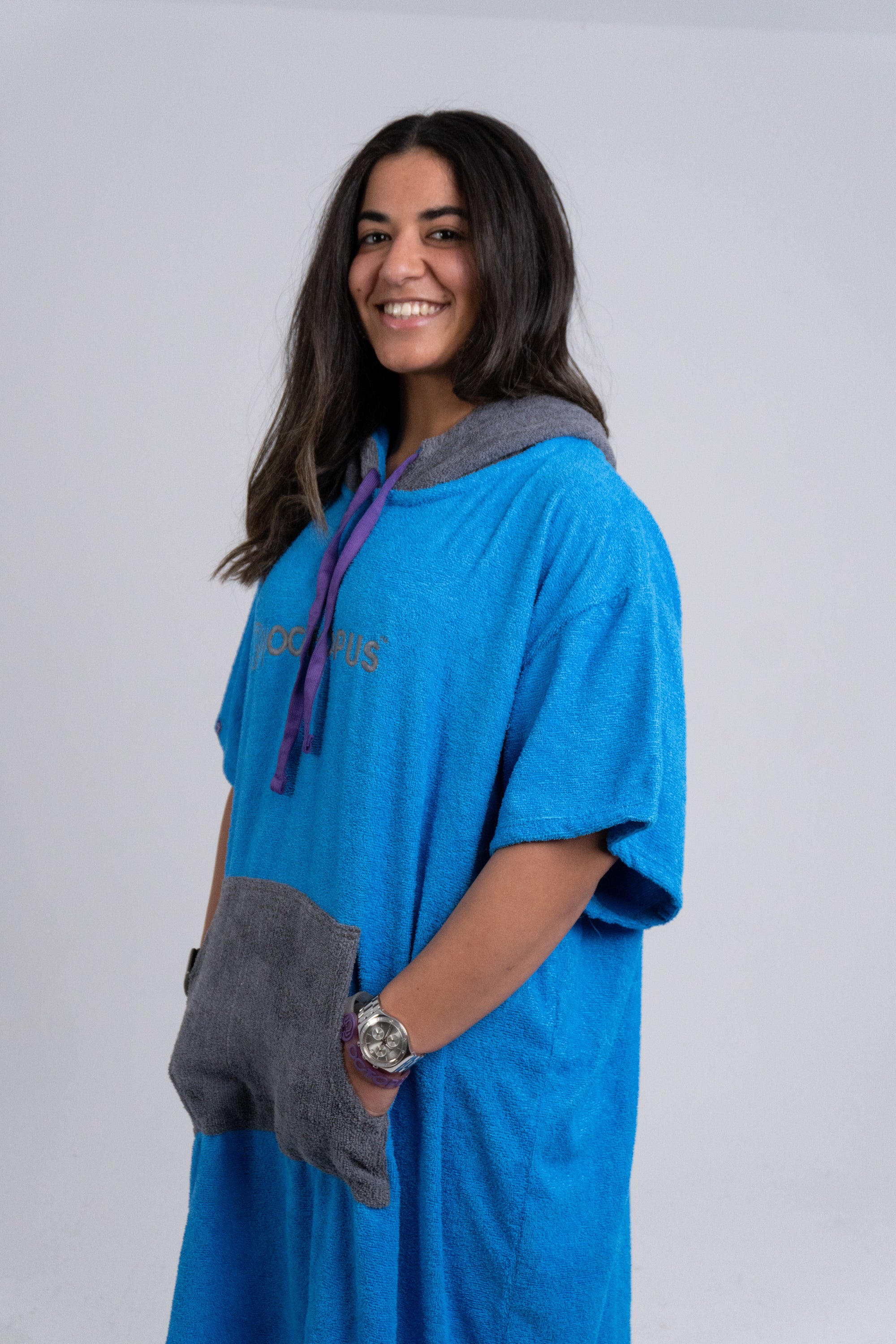 Blue Microfiber Poncho