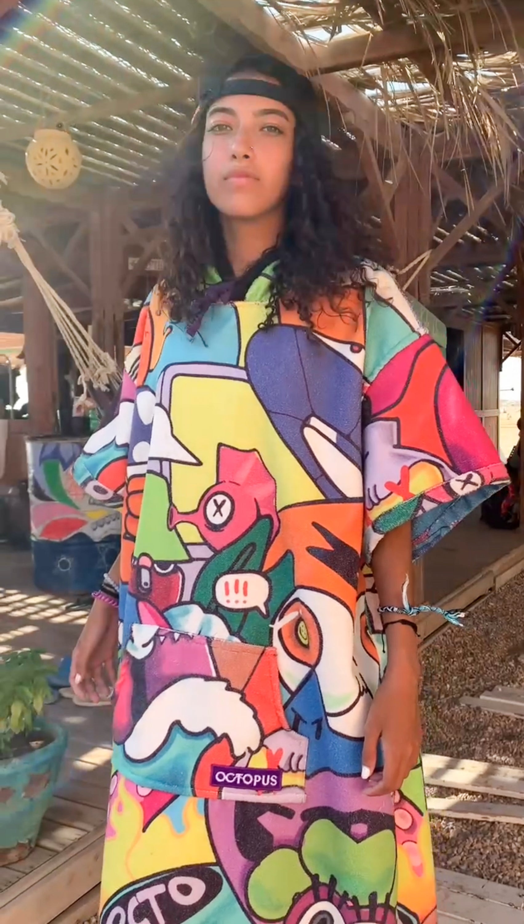 Double-Face Microfiber Printed Poncho